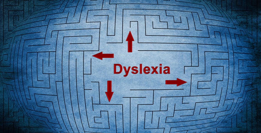 Dyslexia term in the center of a maze.