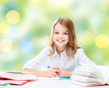 Young student reading books