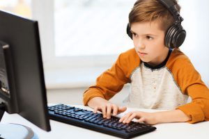 Young Student in a Video Conferencing Tutoring Session